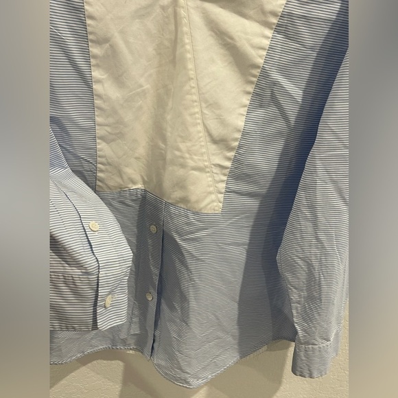 Theory Long sleeves 100% cotton Striped patchwork shirt Size XL - Picture 3 of 5